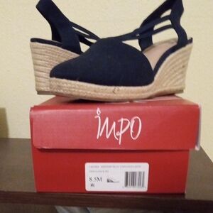 Impo Navy Wedge Sandals
